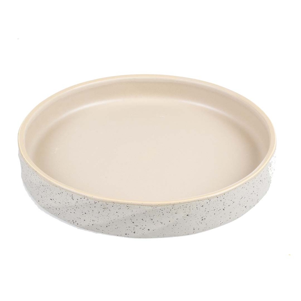 Assiette Stone wavy dune